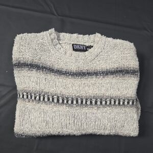DKNY Men's Sweater in Gray and Black